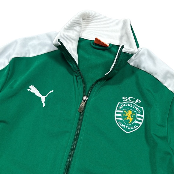 Puma Sporting CP Portugal Green White Track Jacket Mens Medium - Picture 3 of 9